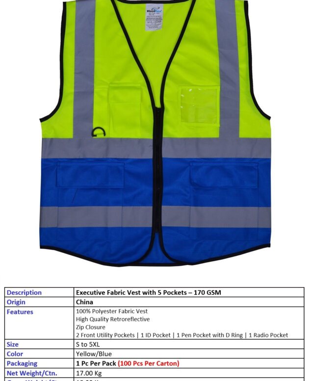 EXECUTIVE FABRIC VEST WITH 5 POCKETS